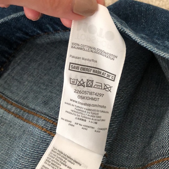 Topshop mini button front Denim skirt - Picture 9 of 11